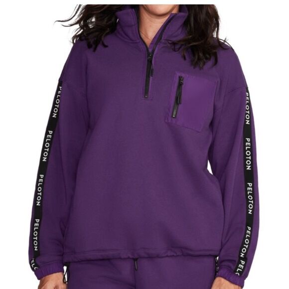 🆕 PELOTON Uptown Vibe 1/4 Zip Pullover in Purple - Picture 1 of 7